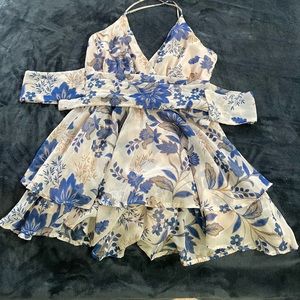 Multicolored Flowered Windsor Romper (size medium)
